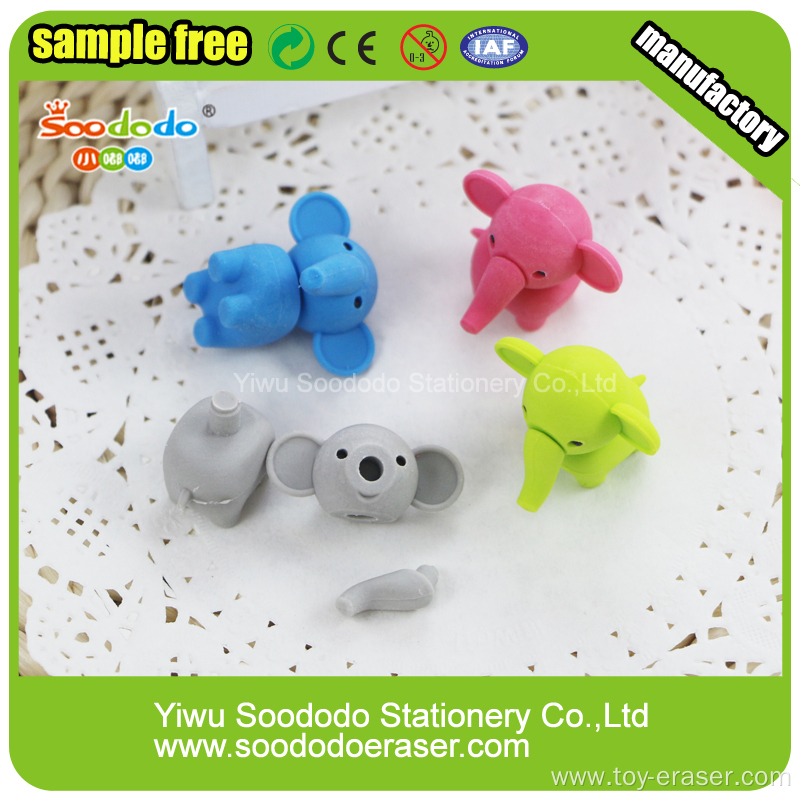 cute elephant animal erasers puzzle eraser rubber