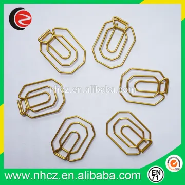 Golden color 0 shaped paper clips