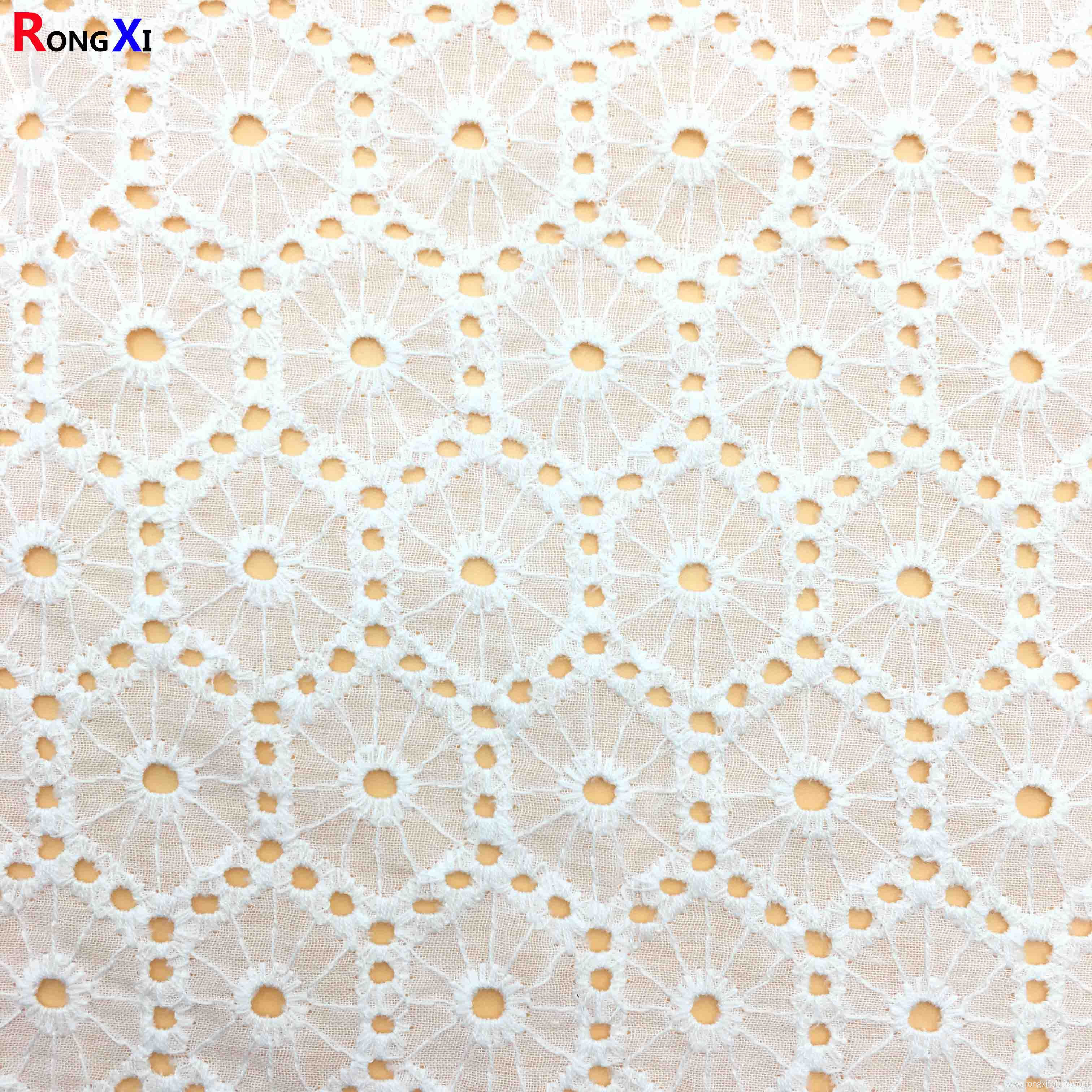 Jacquard Fabric Clothing Fabric textile 100% Eyelet Cotton