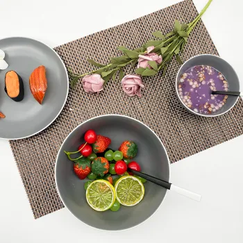 Hot selling factory price ceramic round fruit salad bowl with korean style