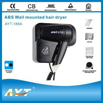 wall mounted hotel hair dryer 110v