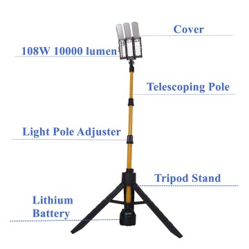 Portable 10000 Lumens LED Rechargeable Remote Area Tunnel Lighting