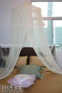 white lace round mosquito net