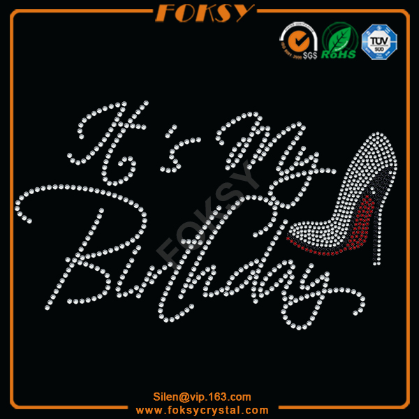 high heel rhinestone transfer