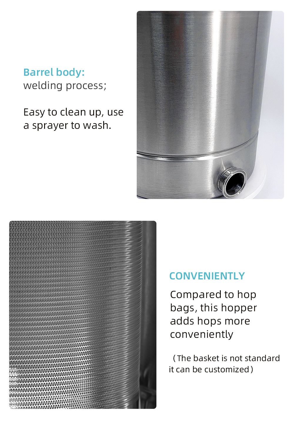  Cylindroid 304 Stainless Steel Beer Barrel