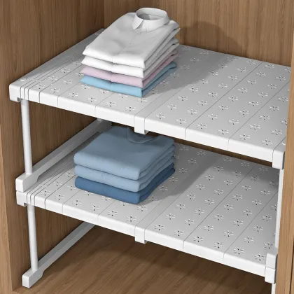 Closet Tension Shelf - Adjustable Metal Storage Rack Organizer