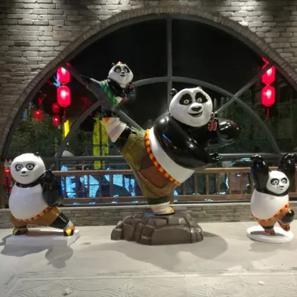 New Design Cartoon Movie Life Size Fiberglass Kung Fu Panda Statue