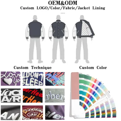 Custom Men's Premium Classic Button Vintage Baseball Letterman Genuine Leather Varsity Jacket