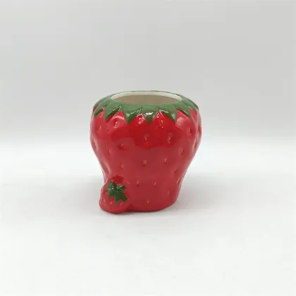 Fresh Strawberry-Shaped Ceramic Flower Pot