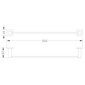 Quadratische Einzelbadhandtuchschiene in Chrom