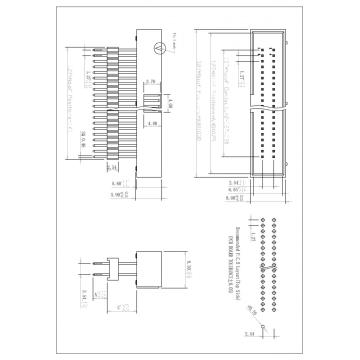 1,27*2,54 mm Box Huvud Thr 180 ° H = 5,90 Lägg till bostäder