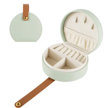 Travel PU Leather Jewelry Storage Box with handle