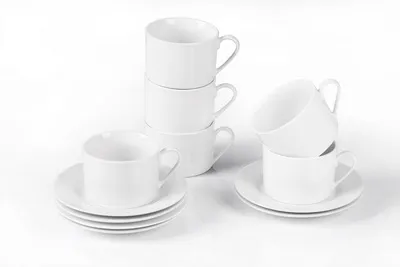 White Porcelain Tea Cup & Saucer 230cc