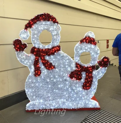 Outdoor LED Snowman Christmas Photo Op Decorations