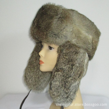 Fashional hare rabbit fur russian fur hat
