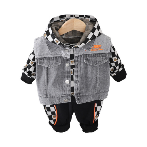 Fashion Children Cowboy Vest Cotton Hooded Sweater