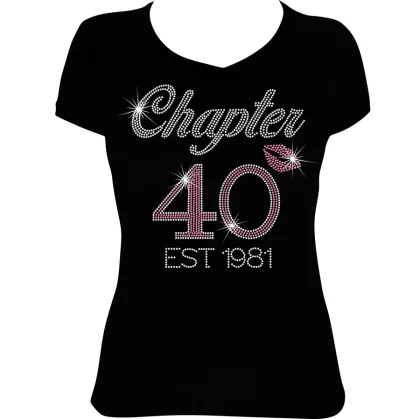 Birthday Bling Shirt - Chapter 50 Rhinestone Transfer Design 40 60