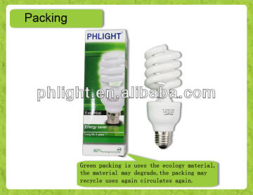 china supplier 220V E27 12mm 4.0T 40W CFL Half Spiral Lamp