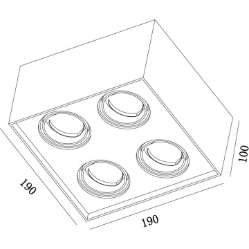 Interior Square LED Ceiling Downlight 4 Heads