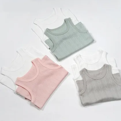 Hot Selling 100% Cotton Comfortable and Breathable Baby Sleeveless Vest Onesie for Crawling