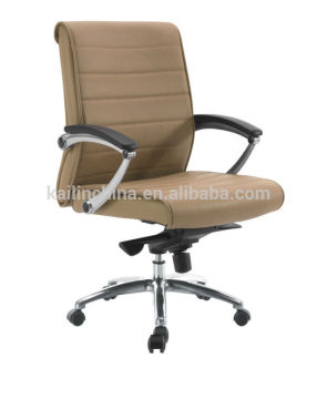 KL-Y119B factory price general leather SS leg middle back custom made green material executive office chair