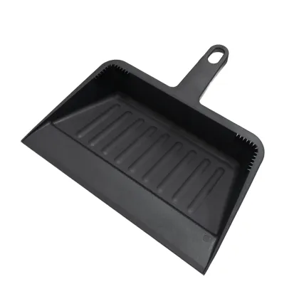 Affordable Heavy Duty Black 12" Plastic Hand Dustpans for Industrial & Commercial Use