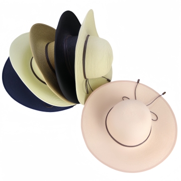 Cappello di paglia a tesa grande estate femminile all'ingrosso