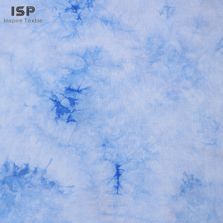 Tie Dyed Printed Textile Poplin Rayon Fabric