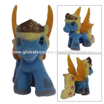 Newest plastic PVC flocking horse animal toy for kids