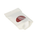 Transparent white kraft eco stand up pouch with zipper