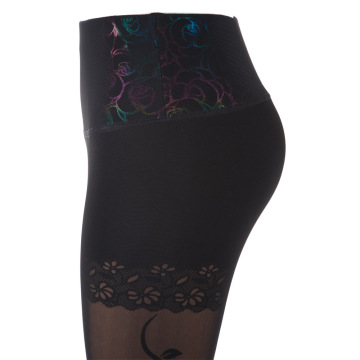 JTR24 Middle-aged autumn and winter milk Si Leisi fake through the meat Leggings large size stretch pencil pants anti emptied Yi