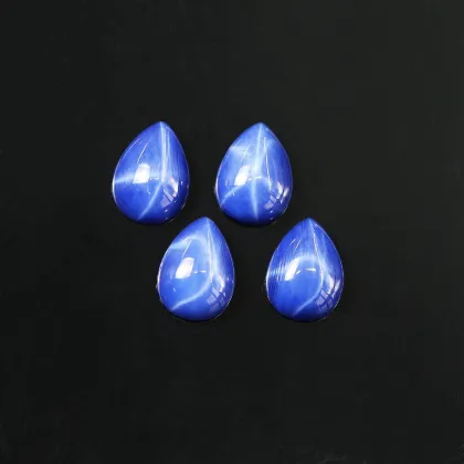 Starlight Sapphire Water Drop Ring Face Starlight Gemstone