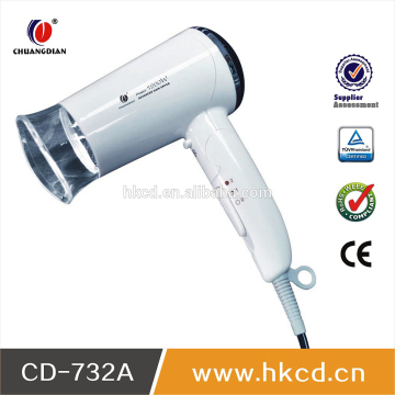 1200W 50Hz 3 Speed TOP Sale Fashion Design high speed Mini Foldable Travel hotel hair dryer CD-732A