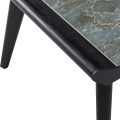 Mesa de café de madera de placa de roca