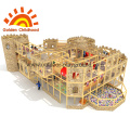 Castillo de madera de interior de juegos infantiles para niños