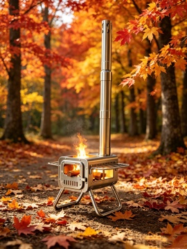 Compact Outdoor Fire Pit for Autumn Camping Adventures
