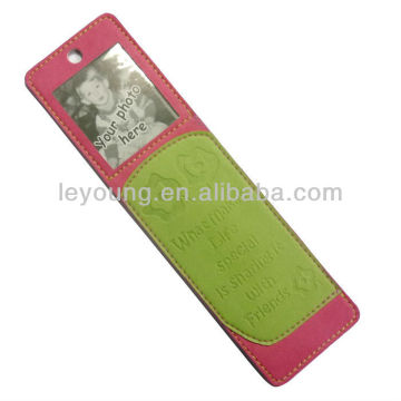 Custom Leather Bookmark with photo window