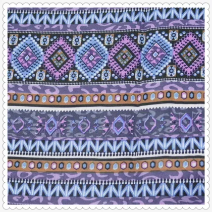 Soft 100 poly national style geometric figure fabric for dress