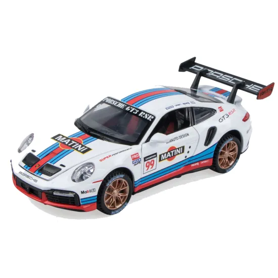 New 1:32 Scale Diecast Racing Car Toy with Light, 4 Doors, and 3 Sounds - 16cm Sports Car Pull-Back Model