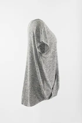 Novelty grey short sleeve cap sleeve pullover