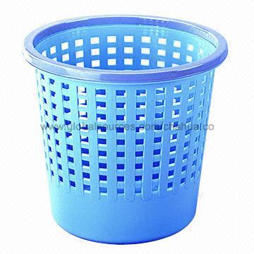 Plastic Trash Can with Ring on Top to Lock Trash Bag, Durable, for Home or Hotel Use