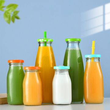 도매 유리 음료 병 : 200ml, 250ml, 500ml, 1 리터 우유 주스 병