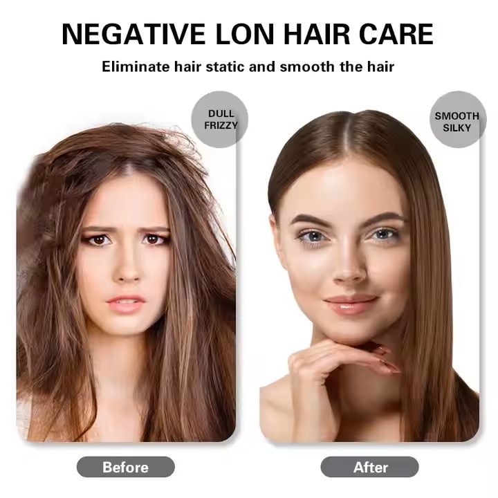 Hair Brush Hot Air Electric Comb One Step Hair Dryer Fast Hair Straightener Brush Private Label Flat Iron Popular Black Choice