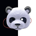 Máscara de panda de PVC com textura peluda branca preta
