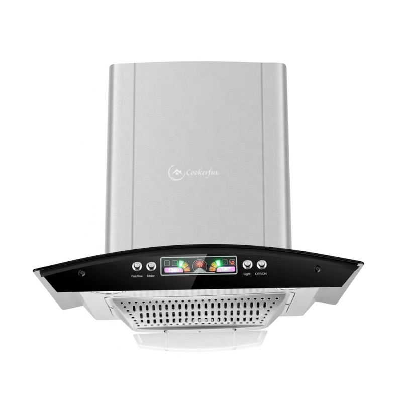 1000m3/h  Wave Sensor Heat Auto Clean Titanium Black Push Switch Electric Chimney Cooker Hood Cooker Hood
