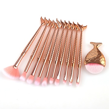Premium Mermaid Glitter Gradient Makeup Brush Sets - 4pcs Professional High Quality Private Logo