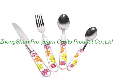 Hotsell 4pcs cutlery set with acrylic handle