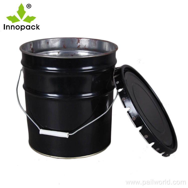 metal small black bucket 3 gallon little