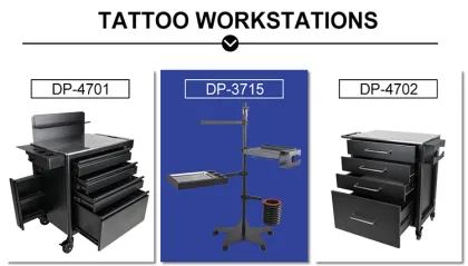 Dongpin Iron Tattoo Kits Equipment Workstation Trolley with Cabinet