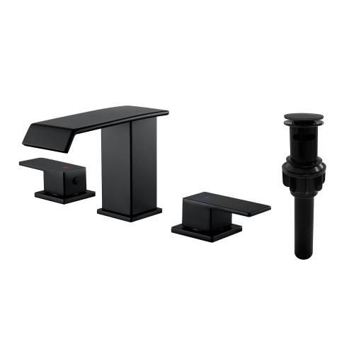Deck Mounted Black Bathroom Faucet With Drainer